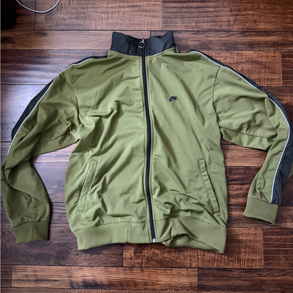Vintage Olive Green Nike Track Jacket Size Large